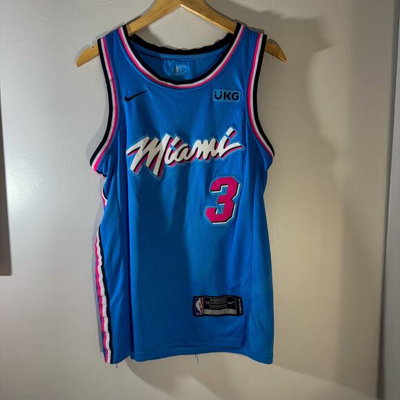 Nike Dwyane Wade #3 Miami Heat ViceWave City Edition Jersey | Vapor Blue Size 44 - Picture 2 of 6